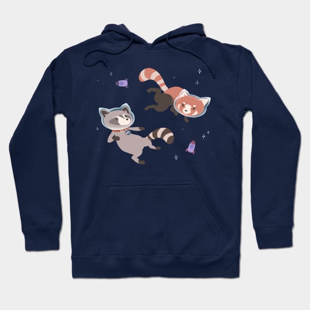 Trash Panda and Red Panda Astronauts Hoodie by yellowpomelo